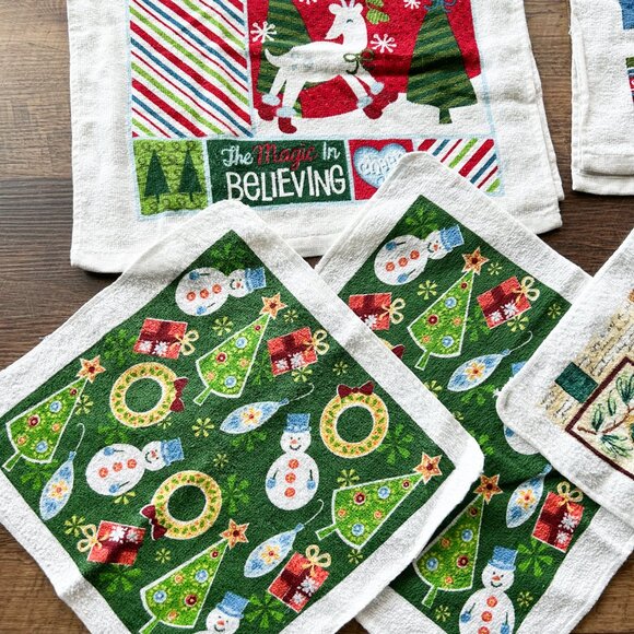 Christmas Towels and Handcloths, Set of 6, Xmas Towels, New without tags - Picture 2 of 3